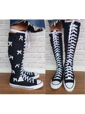 ⭐Converse Chuck Taylor XXHi Bows & Studs Knee Hi Sz 9 Men Boots Sneakers A17684C